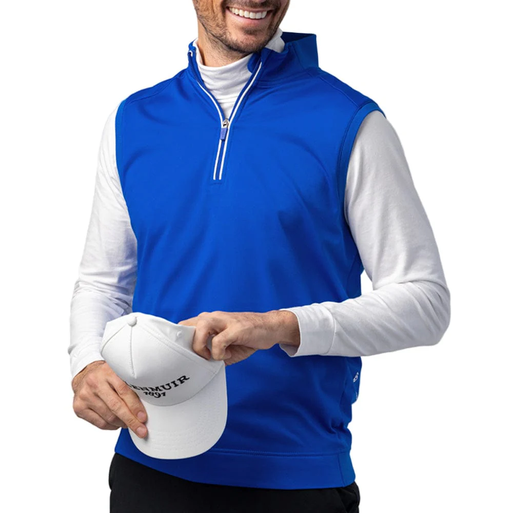 Glenmuir Applecross 1/4 Zip Gilet - Ascot Blue/White - Image 4