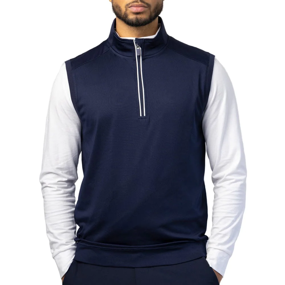 Glenmuir Applecross 1/4 Zip Gilet - Navy/White - Image 4