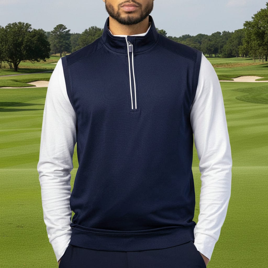 Glenmuir Applecross 1/4 Zip Gilet - Navy/White - Image 6