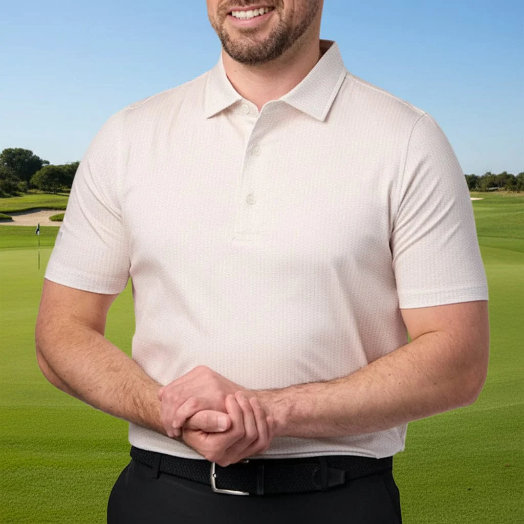 Glenmuir Dunkeld Polo Shirt - White/Linen - Image 4