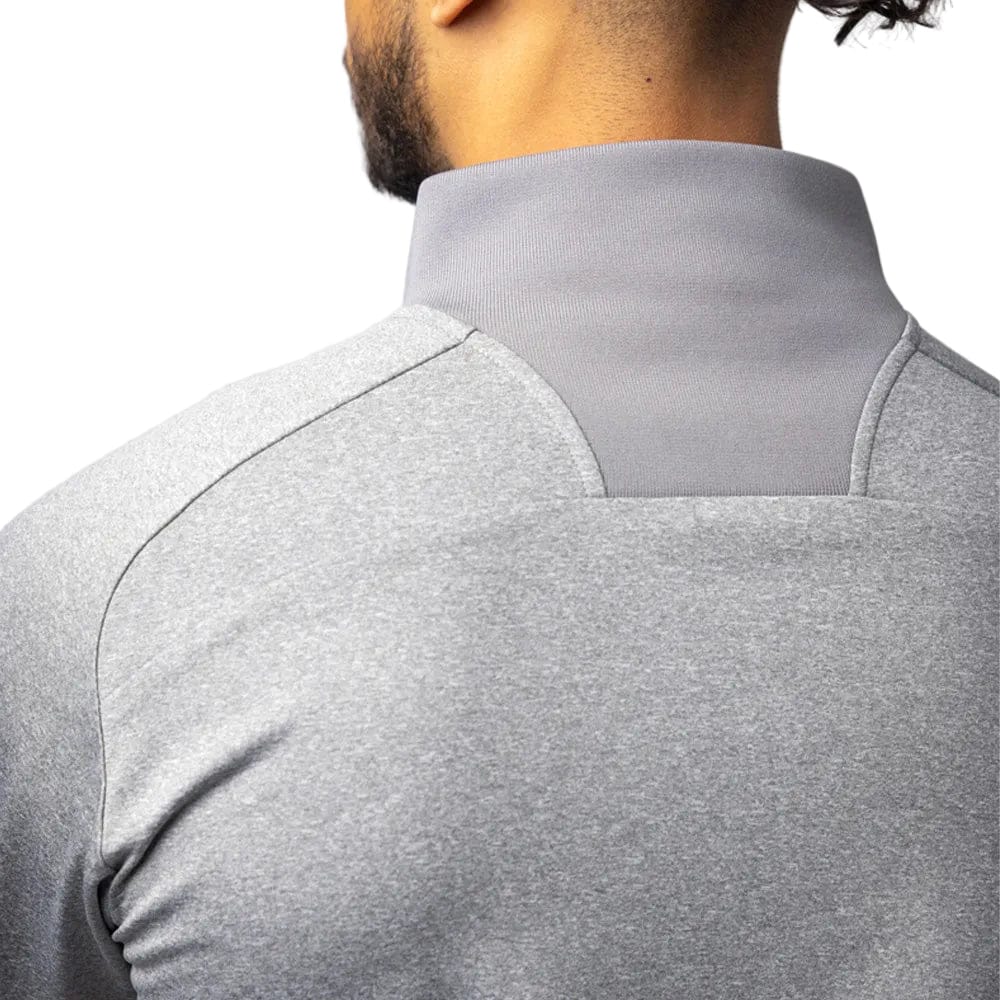 Glenmuir Esk 1/4 Zip Pullover - Light Grey Marl/White - Image 4