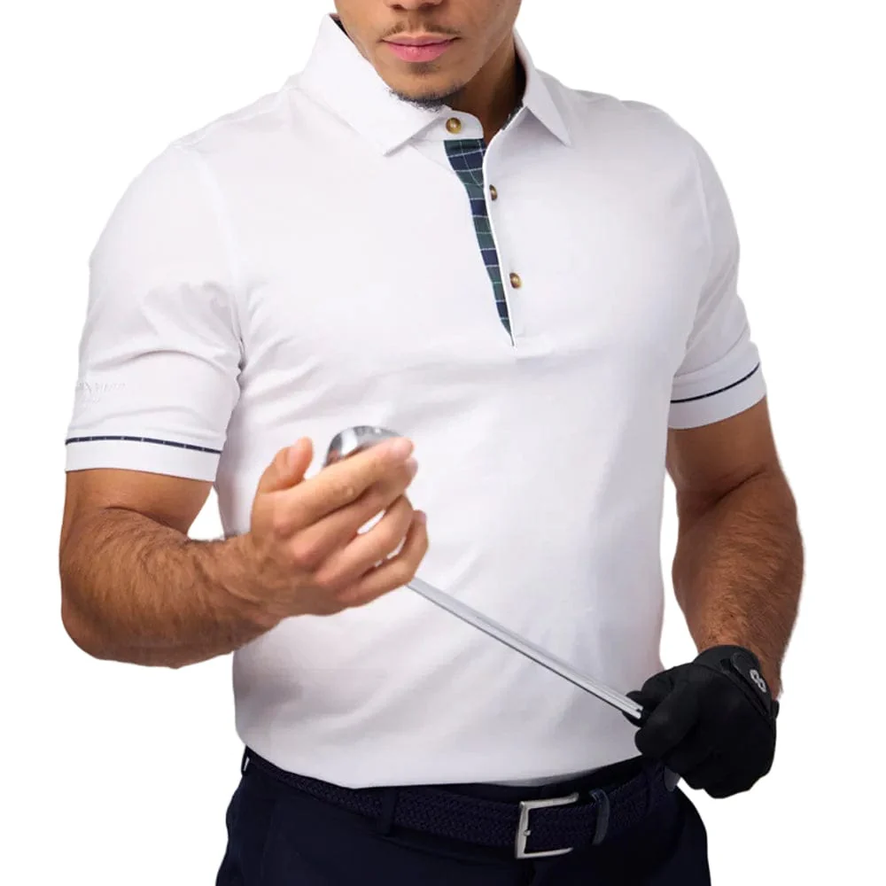 Glenmuir Gordon Polo Shirt - White/Tartan - Image 4