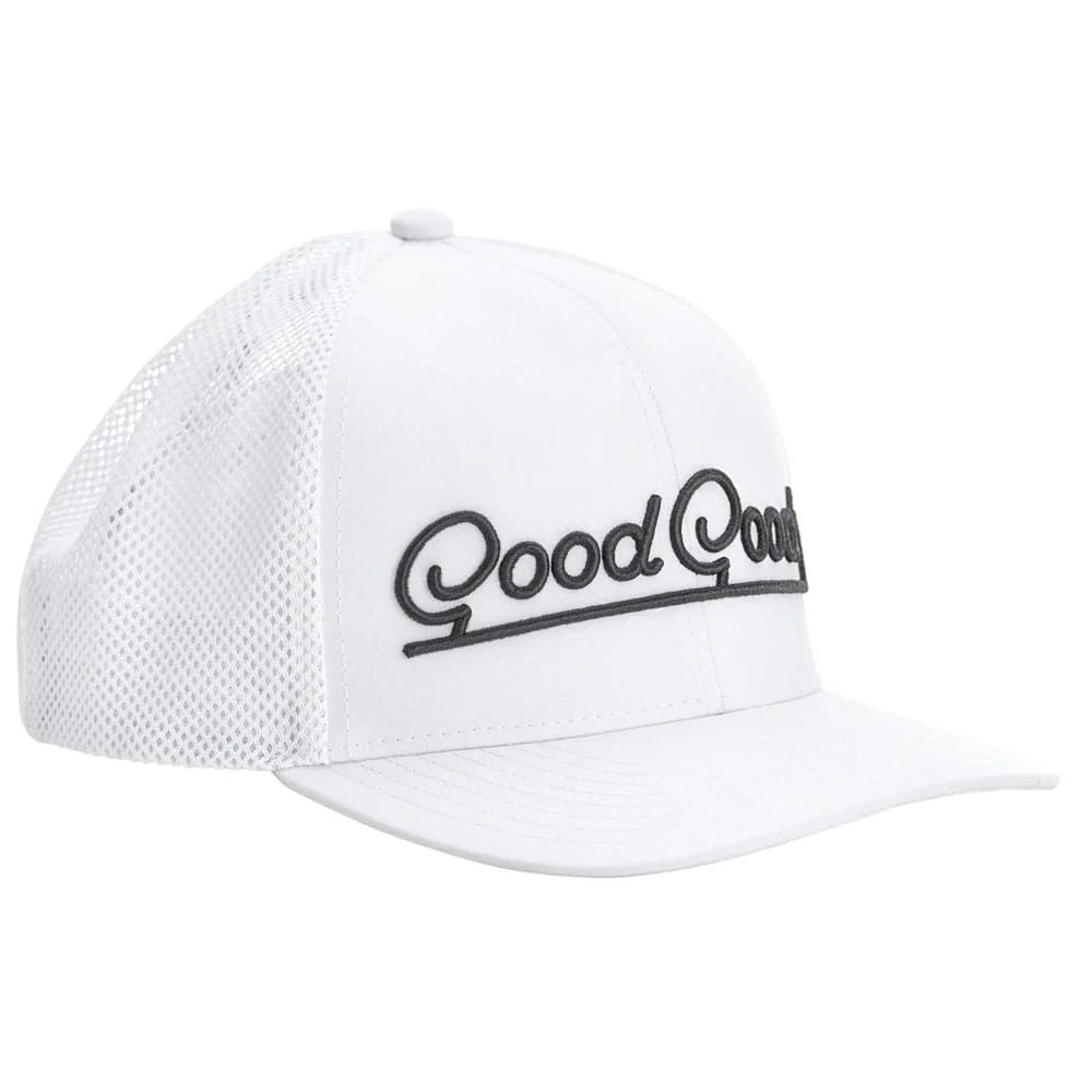 Good Good Golf Focus Trucker Cap - Solid White/Black - Image 3