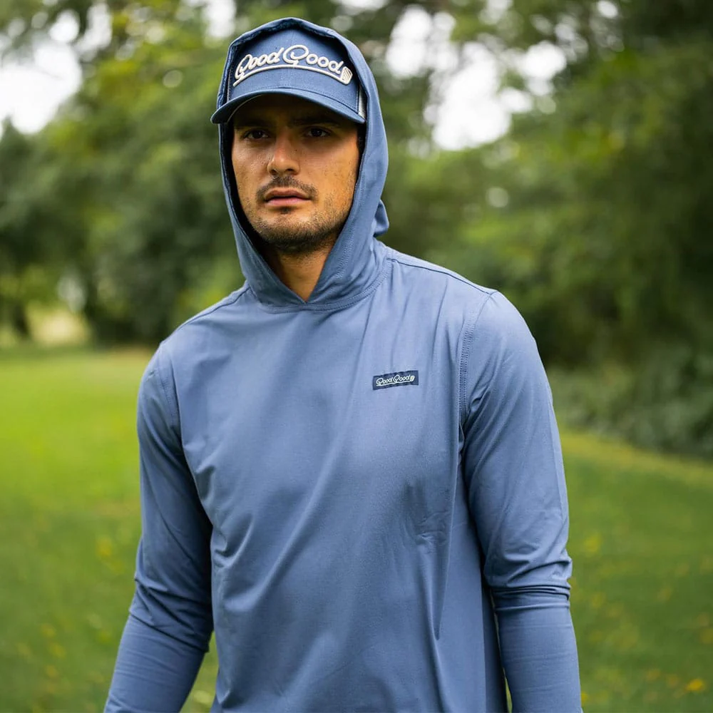 Good Good Golf Indigo Mountain Goodie Hoodie - Solid Blue - Image 5