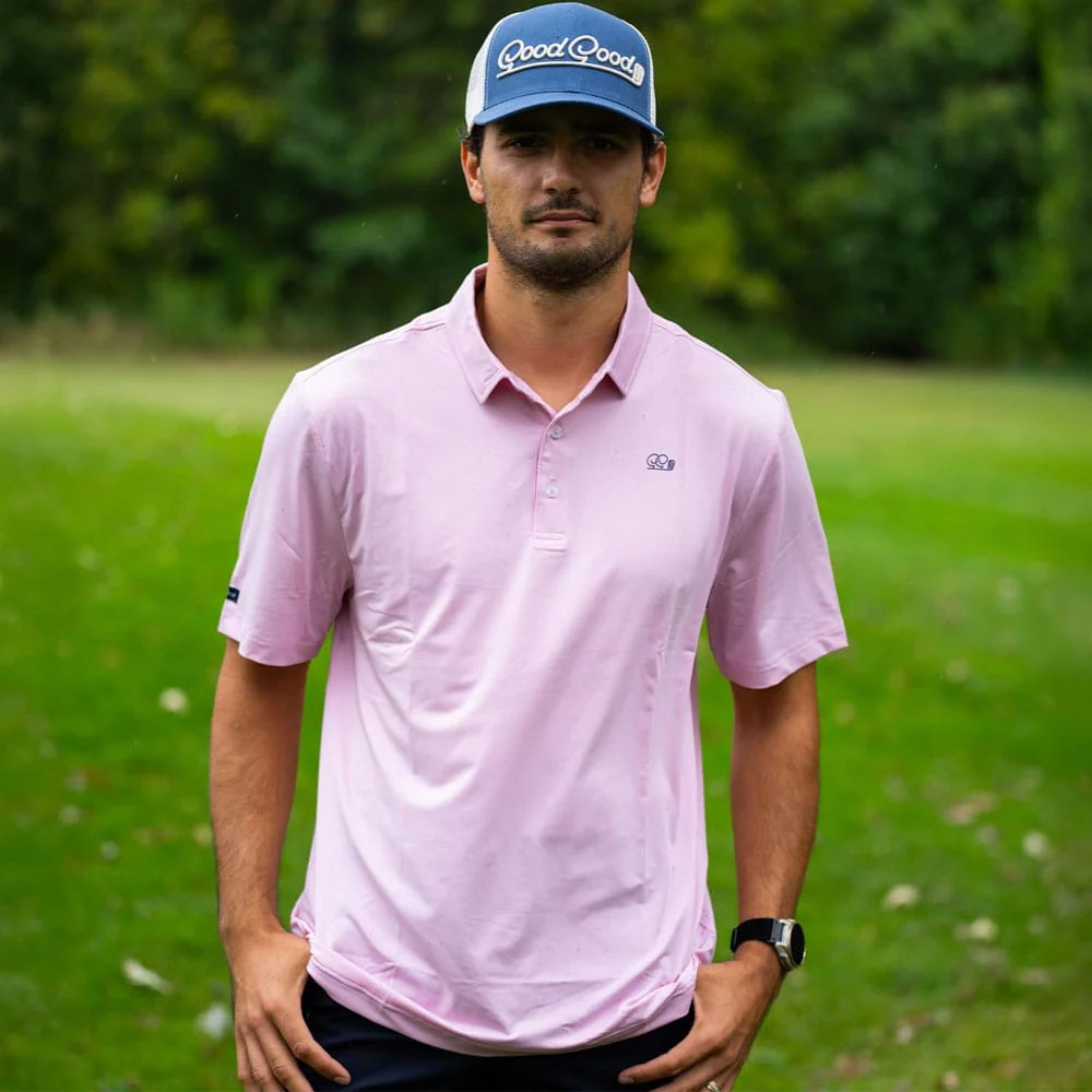 Good Good Golf Pink Punch Polo - Solid Pink - Image 5