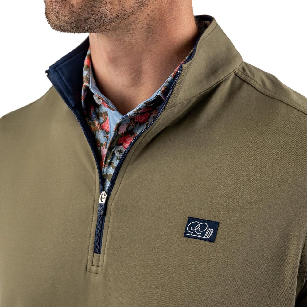 Good Good Golf Savanna 1/4 Zip Pullover - Solid Green - Image 3