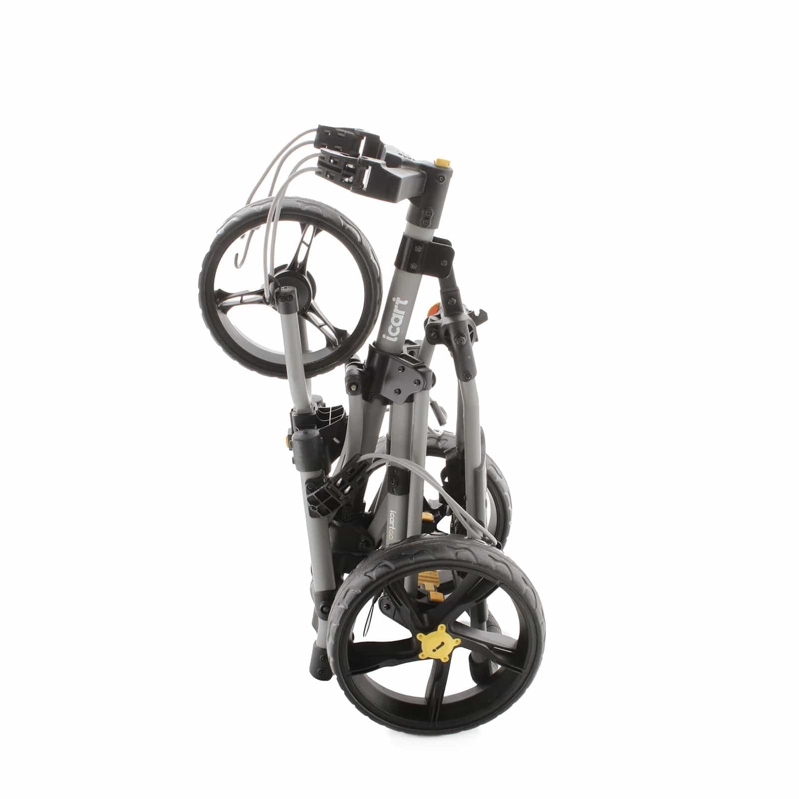 iCart Go 3-Wheel Push/Pull Trolley - Black/Grey/Yellow - Image 5