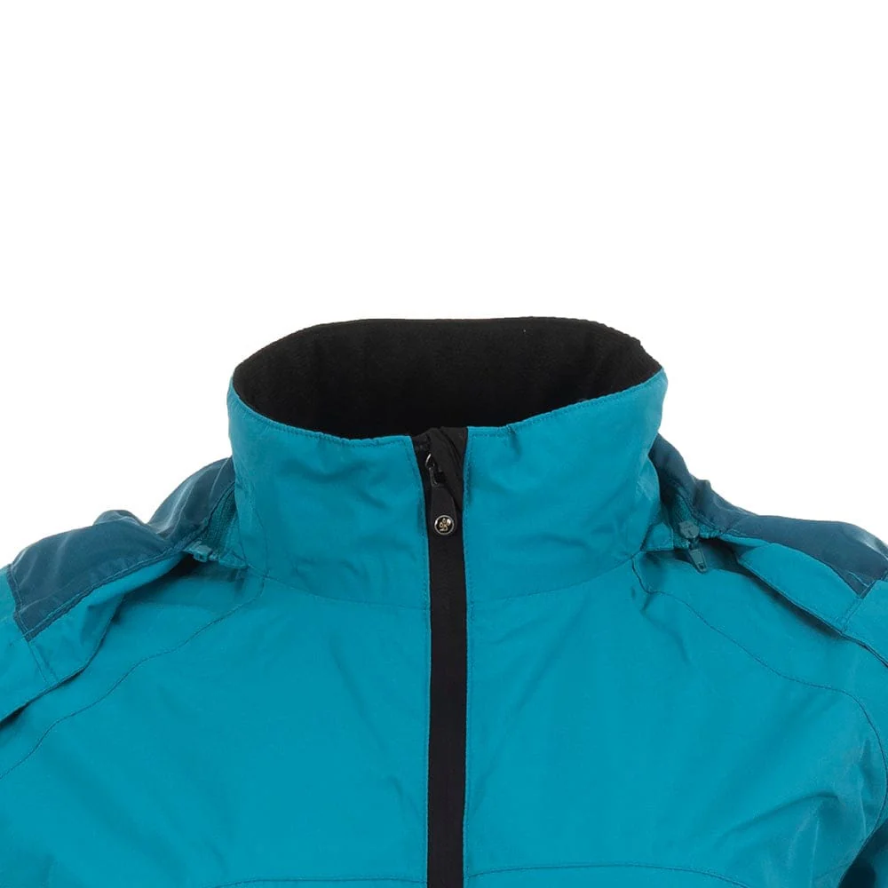 ProQuip Sophie Ultralite Ladies Waterproof Jacket - Teal/Black - Image 3