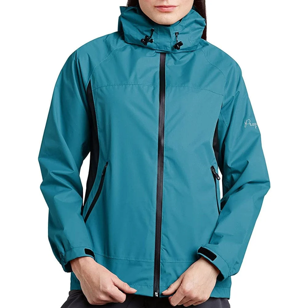 ProQuip Sophie Ultralite Ladies Waterproof Jacket - Teal/Black - Image 4
