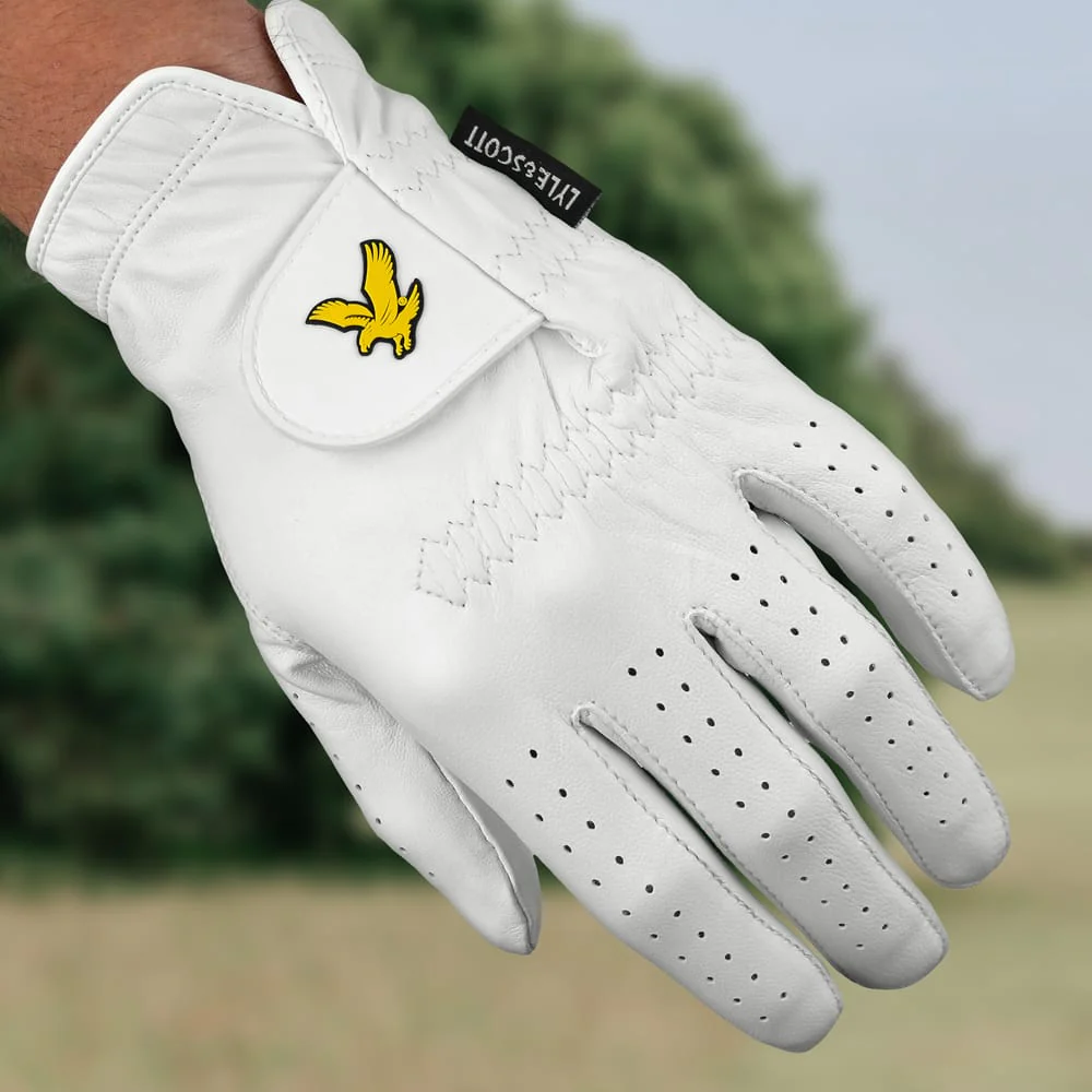 Lyle & Scott Cabretta Leather Glove - White - Image 5