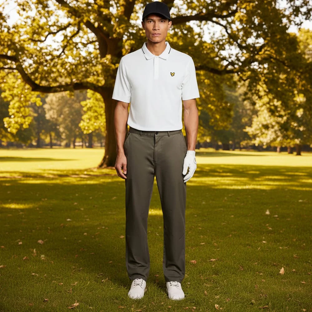 Lyle & Scott Golf 1874 Tipped Tech Polo Shirt - White - Image 4