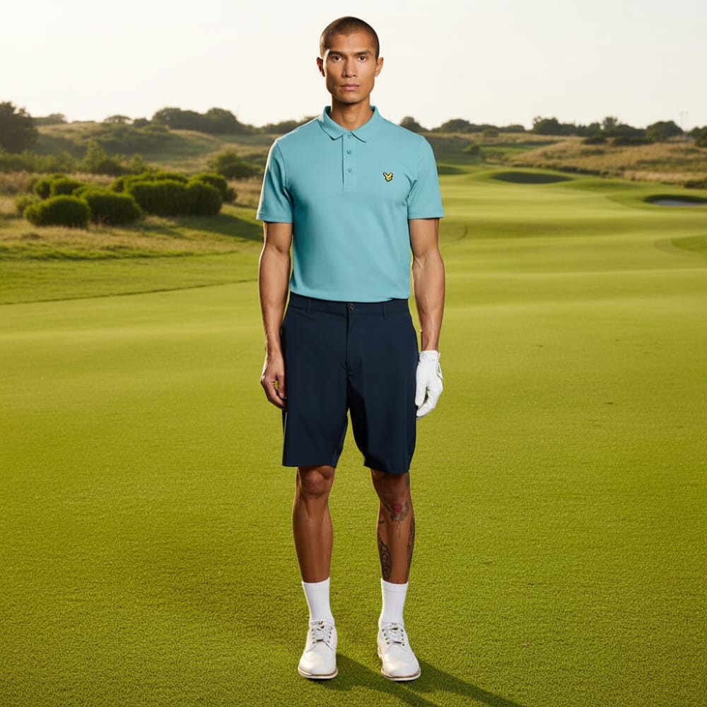Lyle & Scott Golf Core Polo Shirt - Aquamarine Blue - Image 4