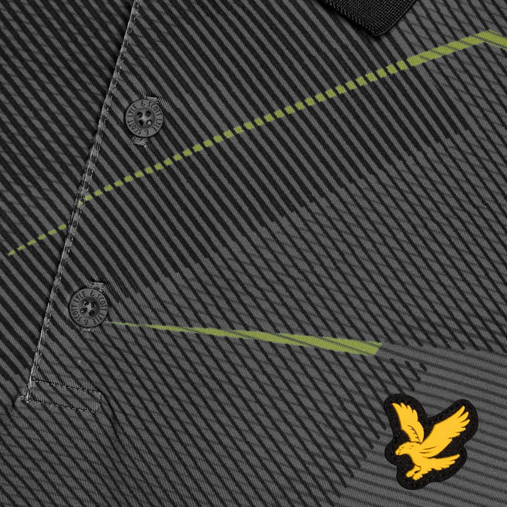 Lyle & Scott Golf Geometric Print Polo Shirt - Jet Black - Image 5