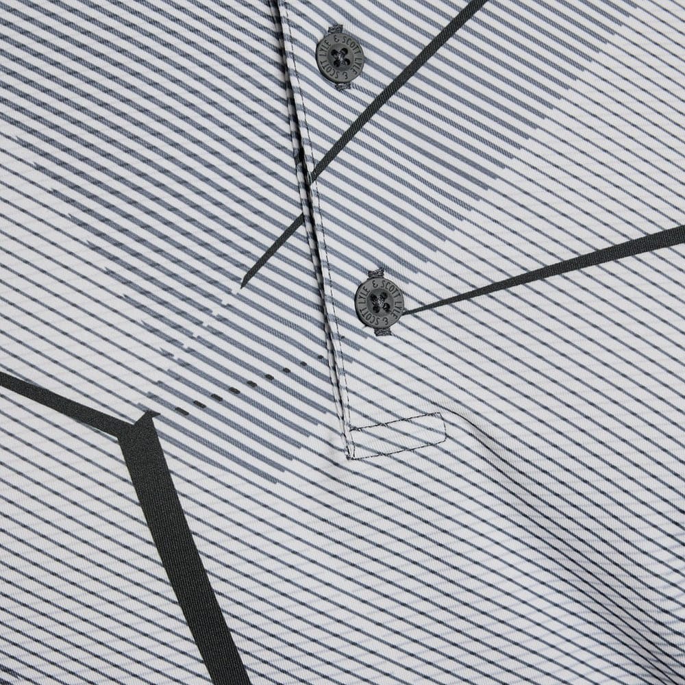 Lyle & Scott Golf Geometric Print Polo Shirt - Ultimate Grey - Image 5