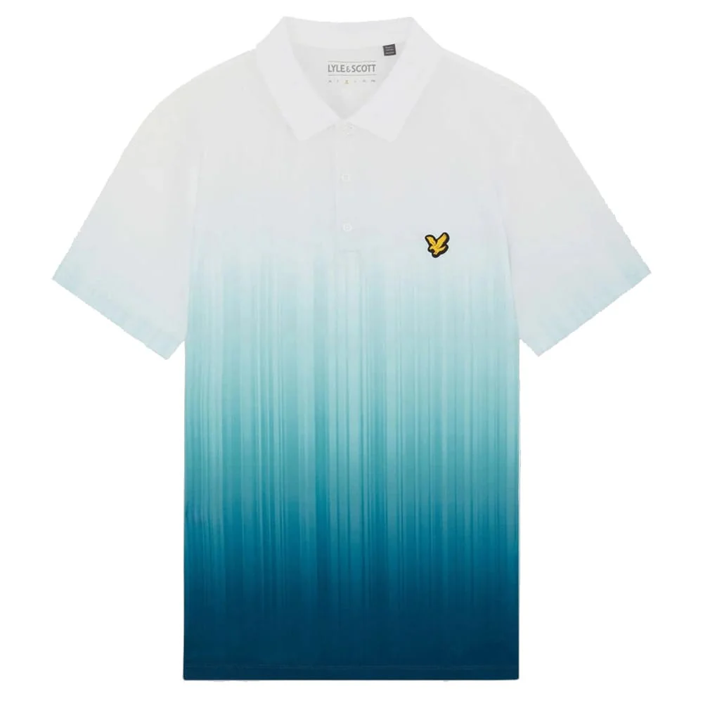 Lyle & Scott Golf Gradient Polo Shirt - Aquamarine Blue