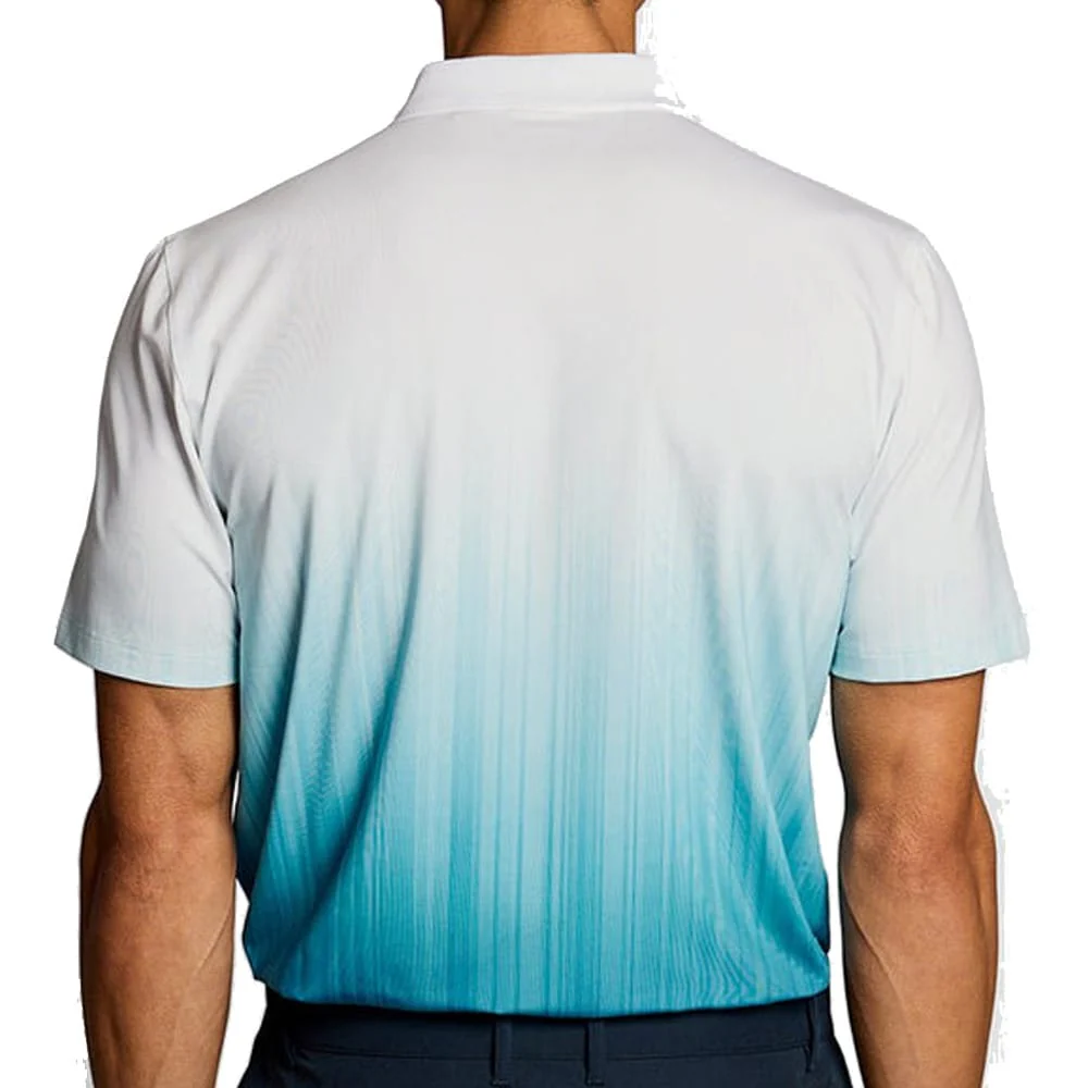 Lyle & Scott Golf Gradient Polo Shirt - Aquamarine Blue - Image 2