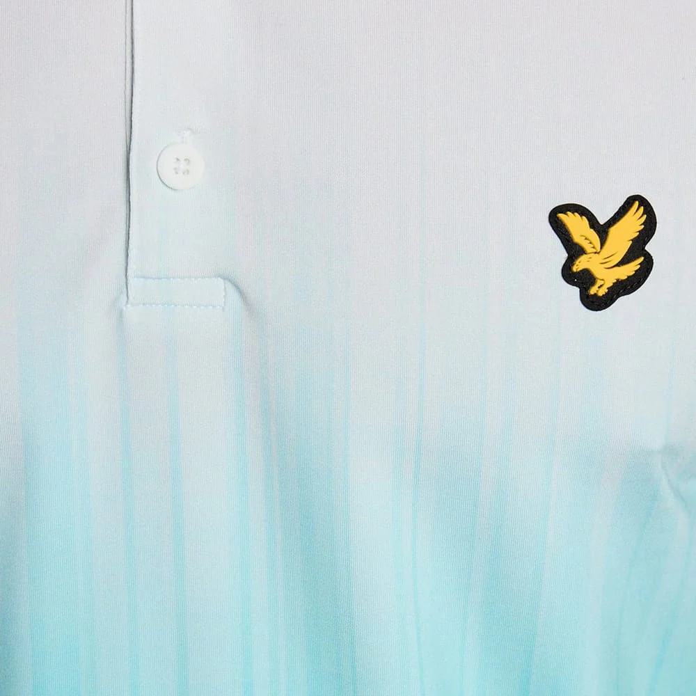 Lyle & Scott Golf Gradient Polo Shirt - Aquamarine Blue - Image 6