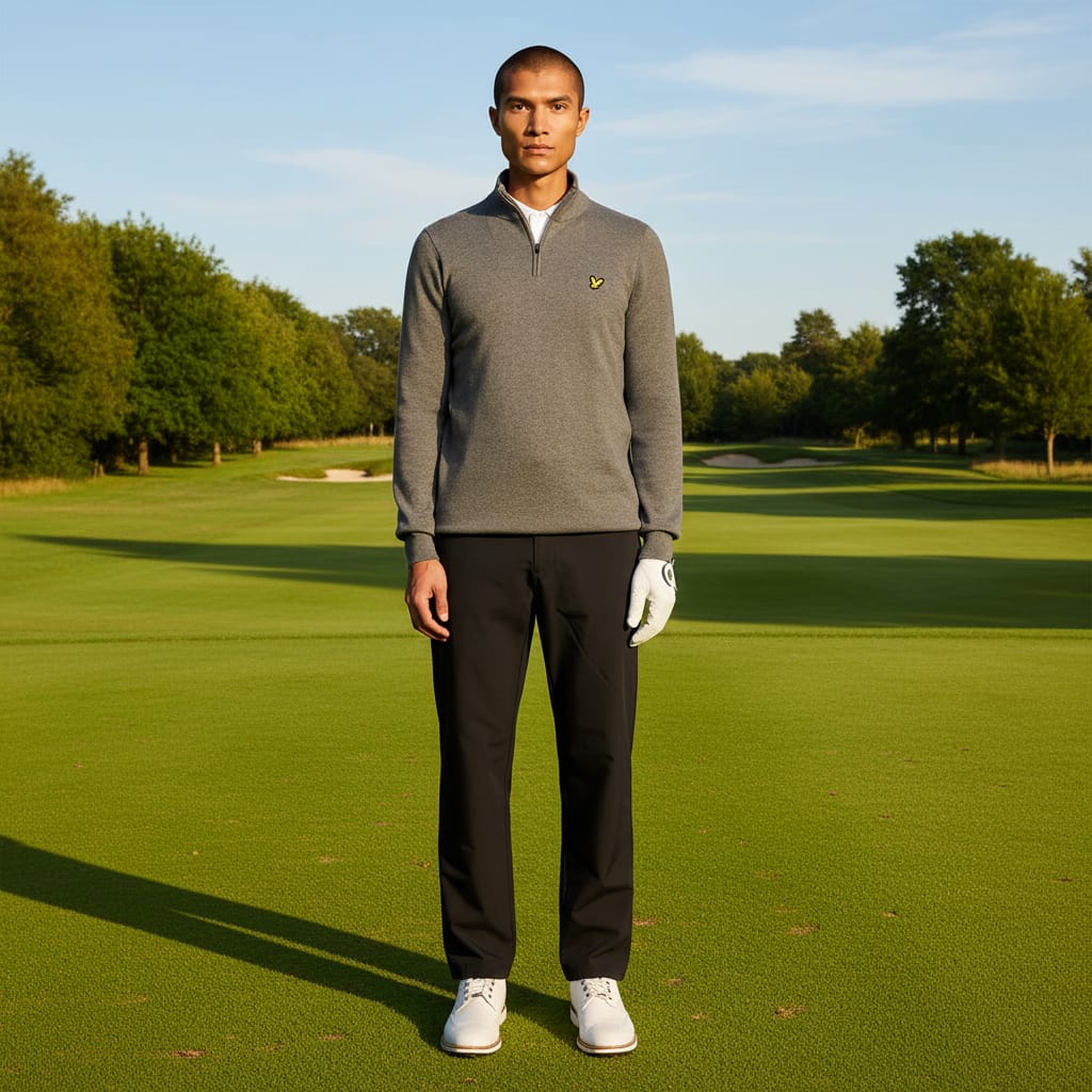 Lyle & Scott Golf Quarter Zip Jumper - Mid Grey Marl - Image 4