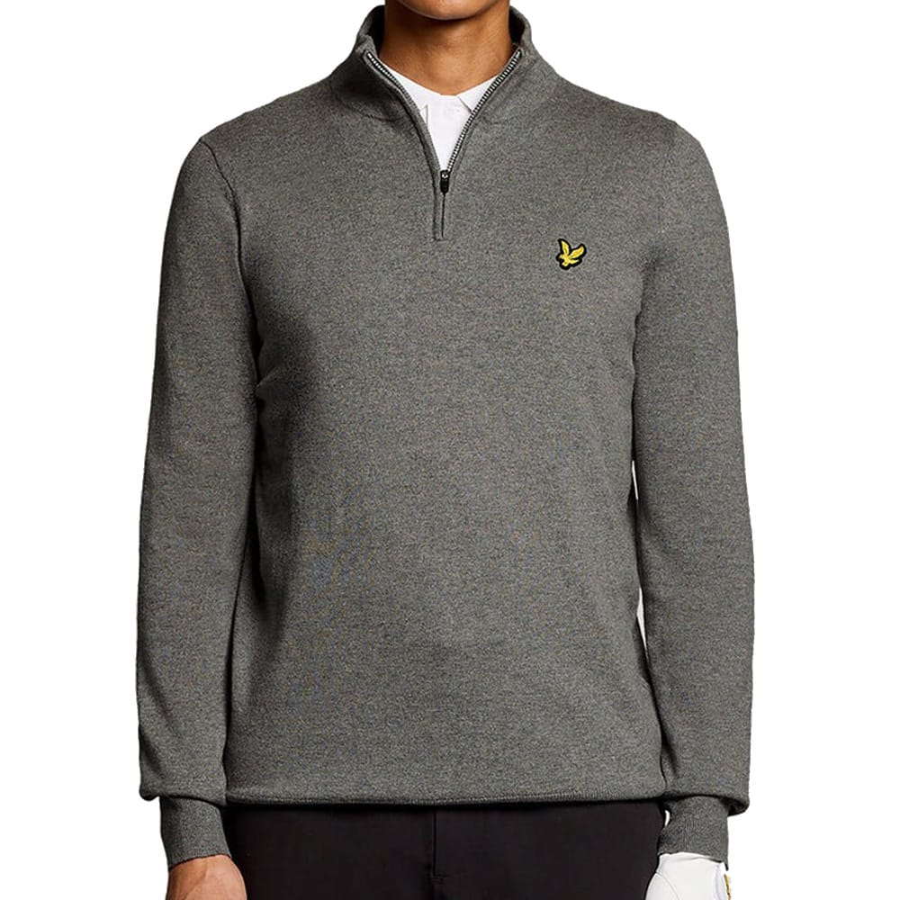 Lyle & Scott Golf Quarter Zip Jumper - Mid Grey Marl - Image 5