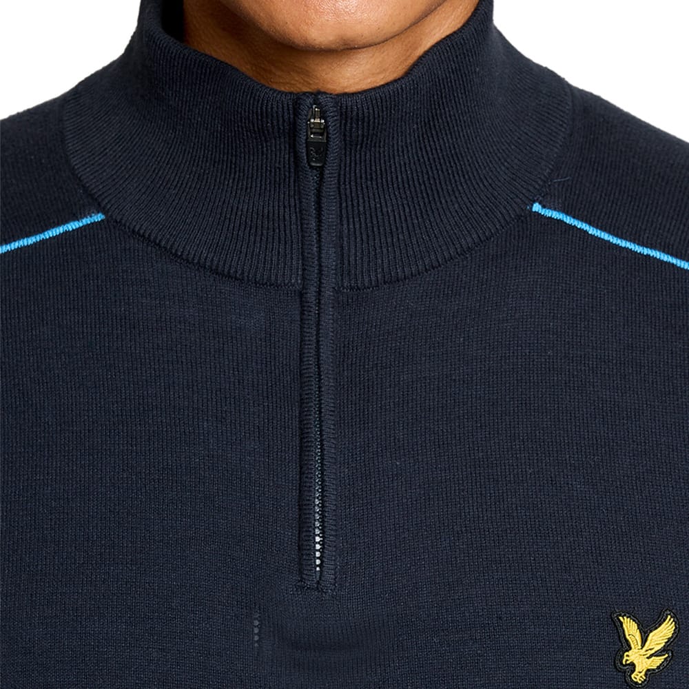 Lyle & Scott Golf Tipped Quarter Zip Jumper - Dark Navy - Image 3