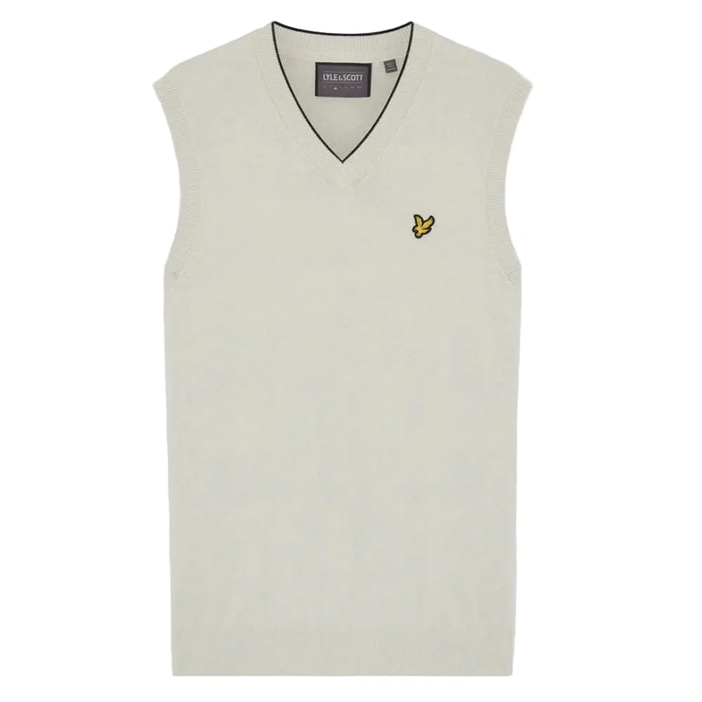 Lyle & Scott Golf V Neck Light Weight Vest - Cloud