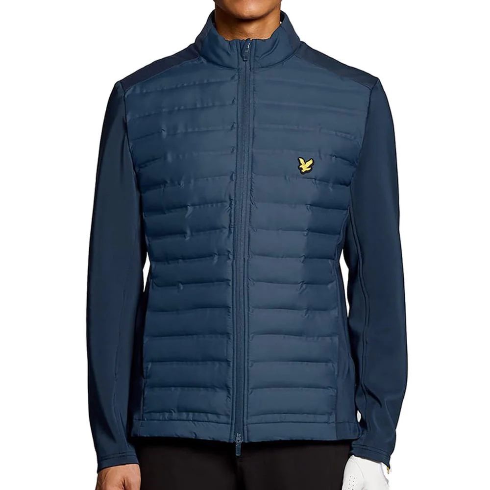 Lyle & Scott Hybrid Quilted Full Zip Golf Jacket - Ryder Blue - Image 3