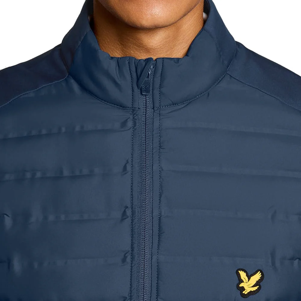 Lyle & Scott Hybrid Quilted Full Zip Golf Jacket - Ryder Blue - Image 5