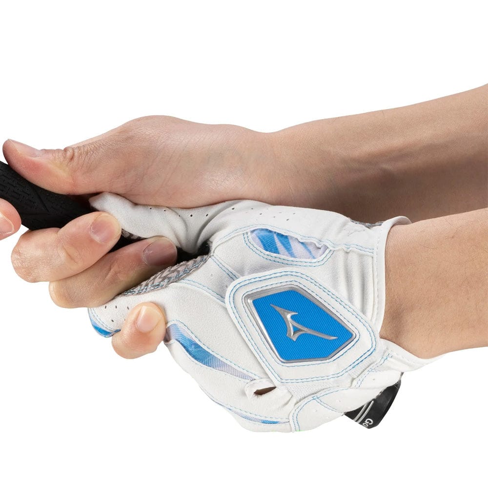 Mizuno Double Grip Glove RH - White/Blue - Image 4