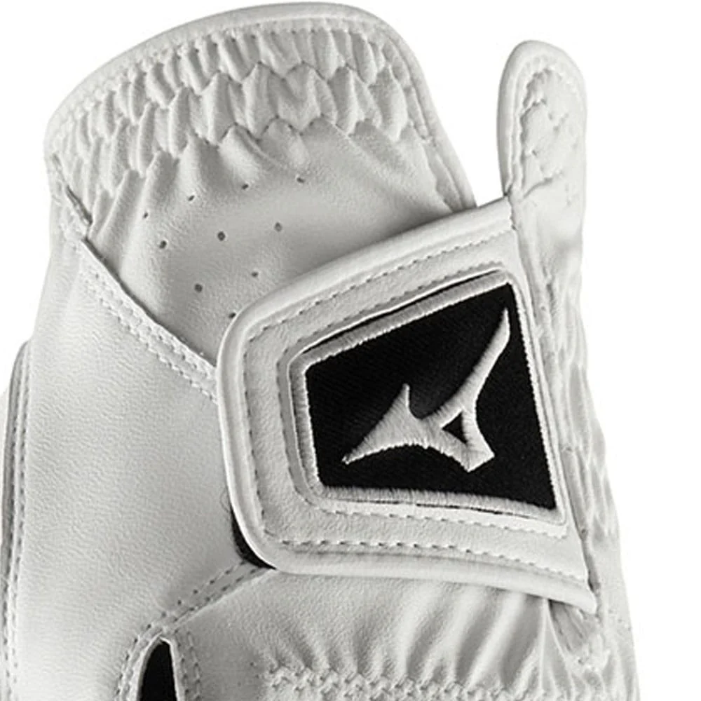 Mizuno Elite Leather Golf Glove - White - 3 Pack - Image 3