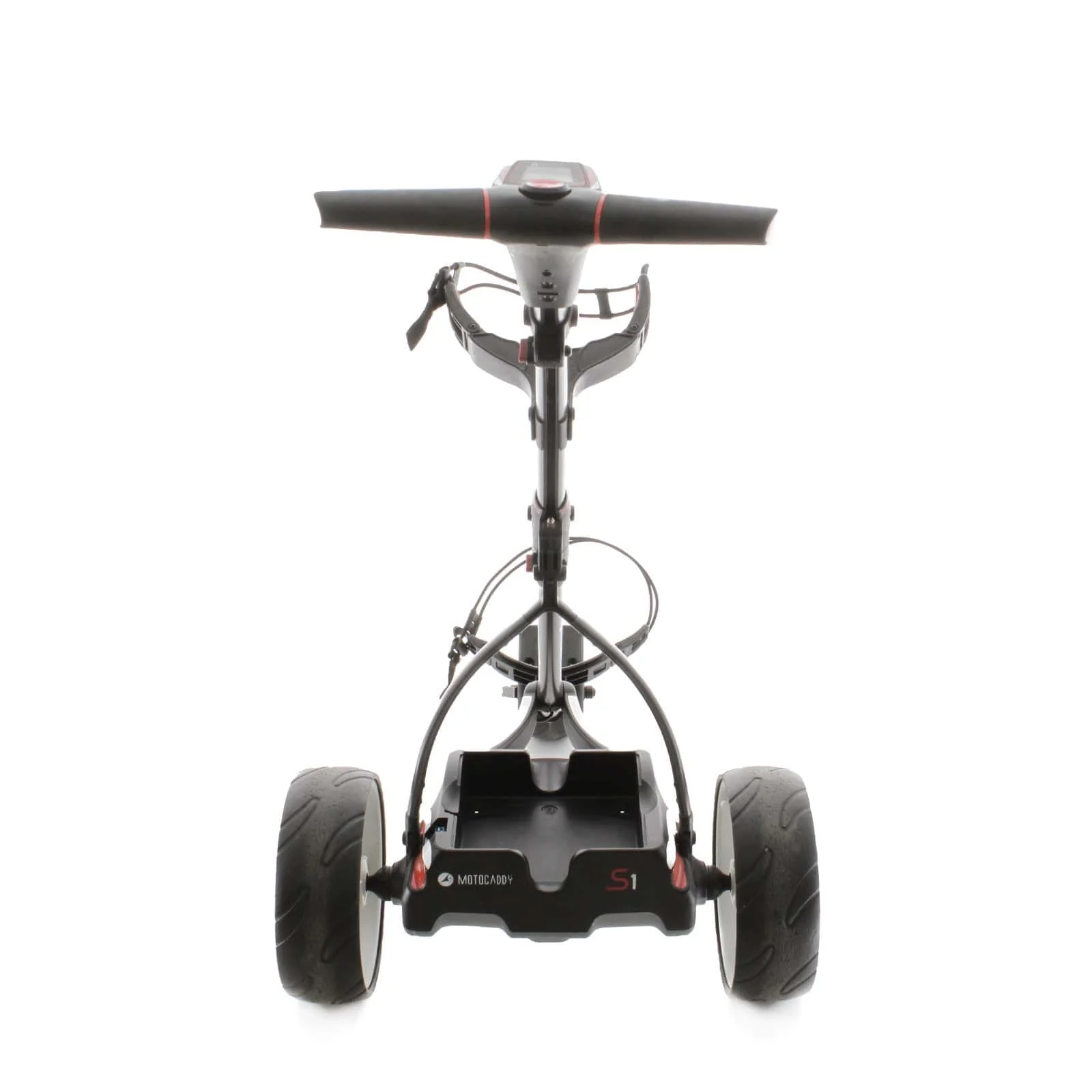 Motocaddy S1 3-Wheel Electric Trolley 18 Hole Lead Acid - Black White - Image 4