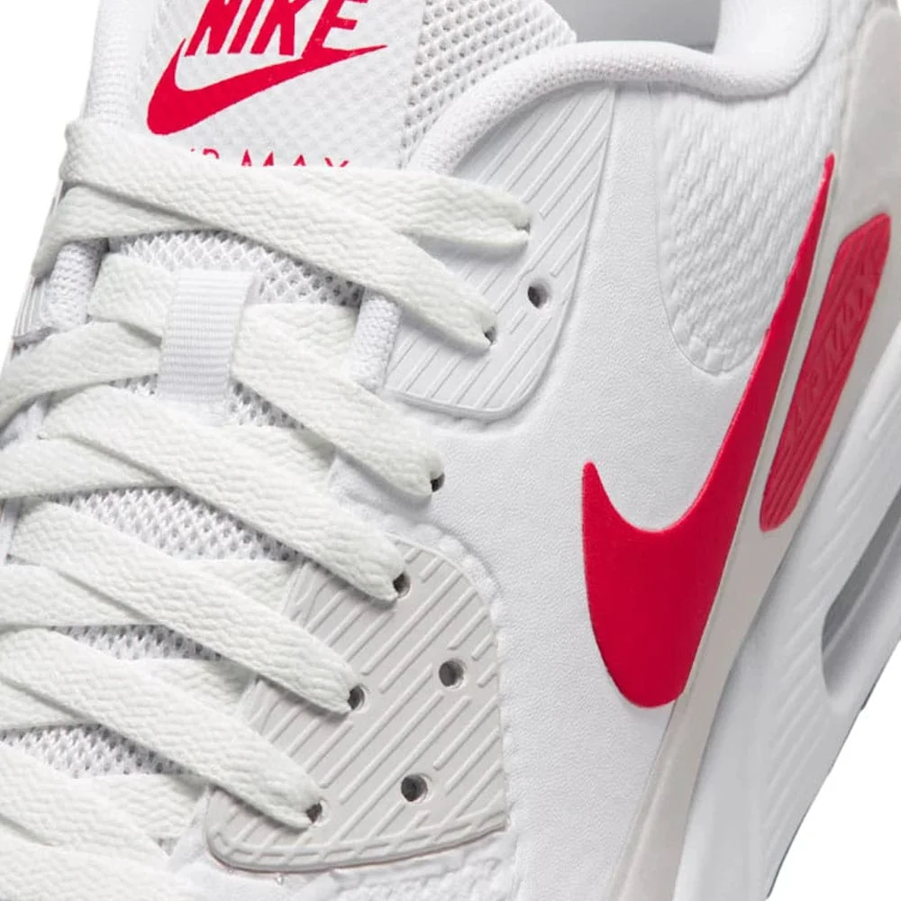 Nike Air Max 90 G Waterproof Spikeless Shoes - White/Fire Red/Photon Dust/Midnight Navy - Image 8