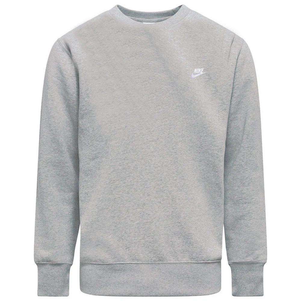 Nike Club Fleece Crew - Dark Grey Heather/White - Image 3