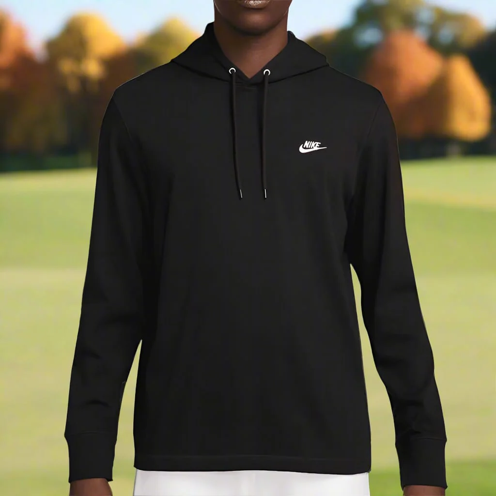 Nike Club Knit Hoodie - Black/White - Image 4