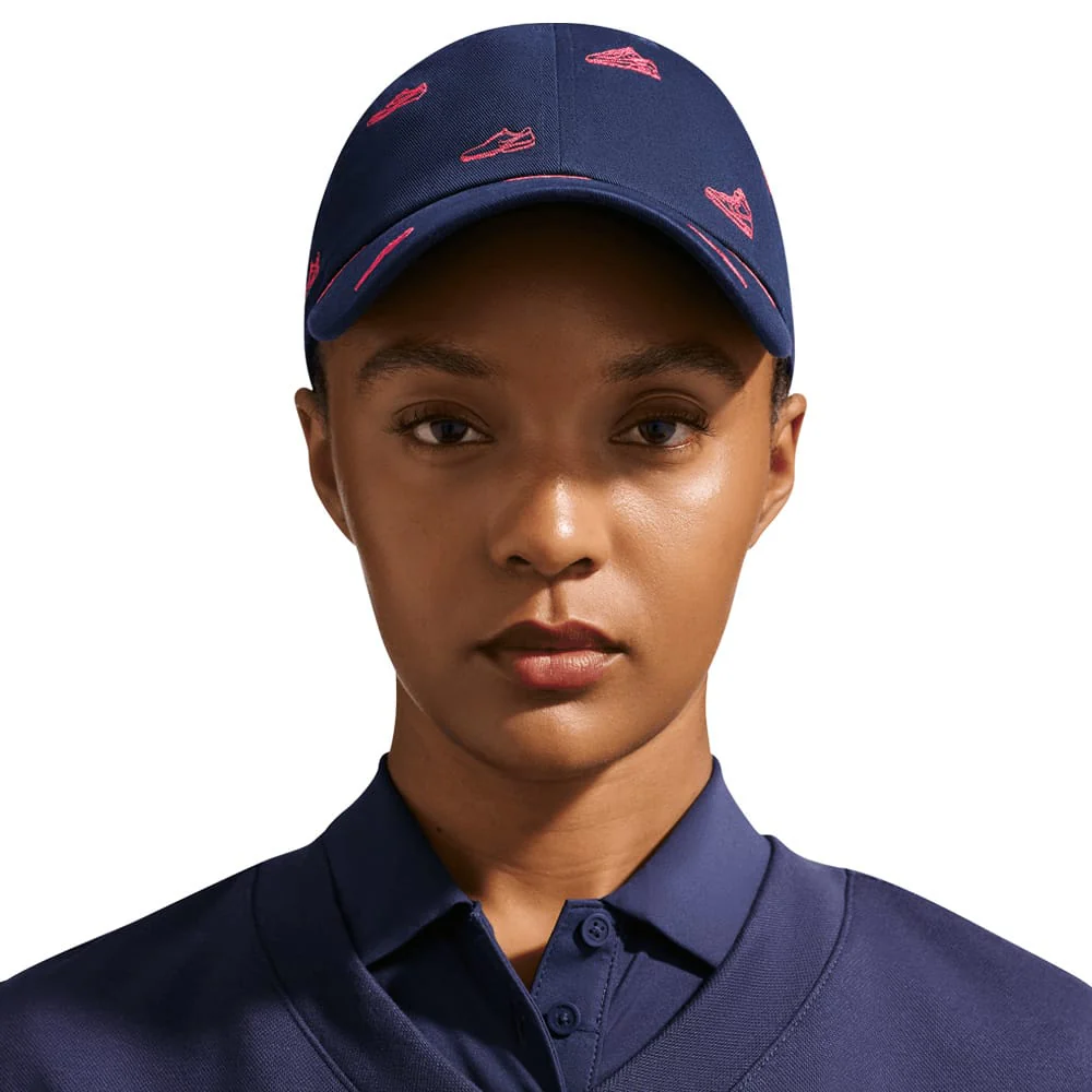 Nike Club Unstructured Golf Cap - College Navy/Hot Lava - Image 4