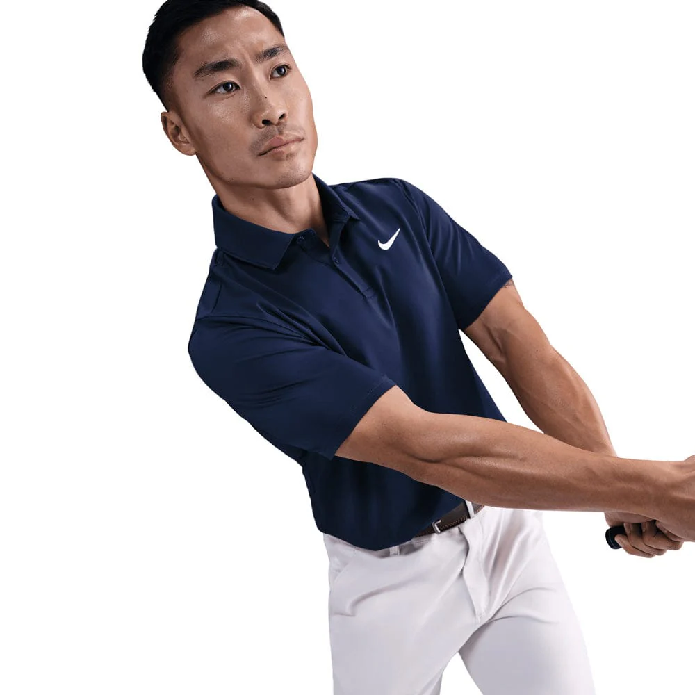 Nike Dri-Fit Velocity Solid Polo Shirt - College Navy/White - Image 3