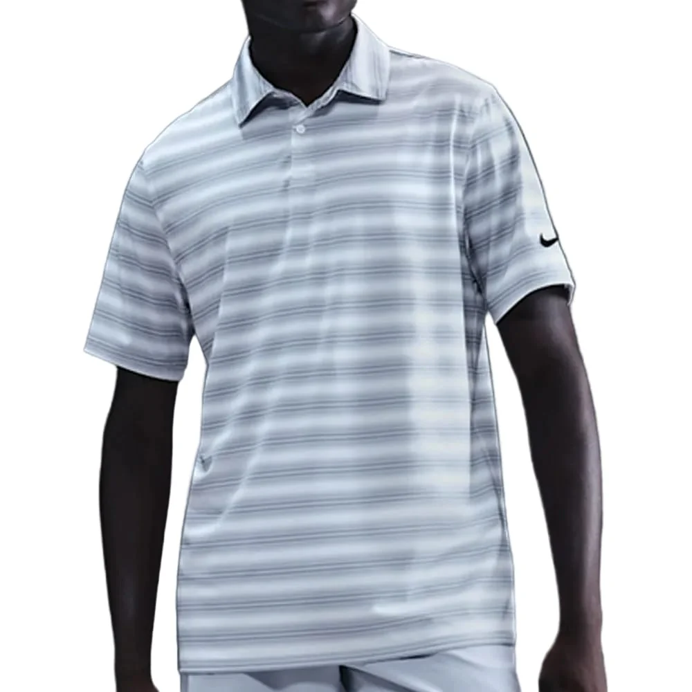 Nike Dri-Fit Velocity Stripe Polo Shirt - White/White/Black