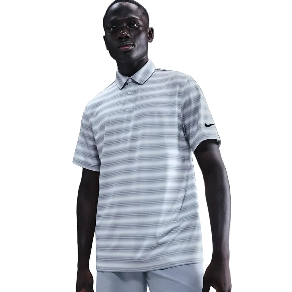 Nike Dri-Fit Velocity Stripe Polo Shirt - White/White/Black - Image 5