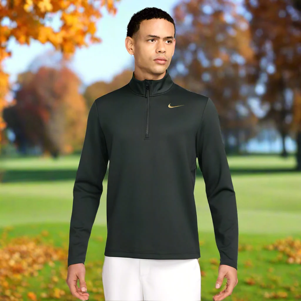 Nike Dri-Fit Victory Therma-Fit 1/2 Zip Pullover - Night Forrest/Olive Flak - Image 5
