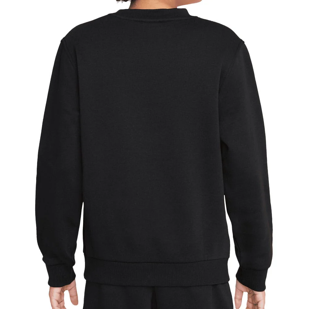 Nike Junior Sportswear Club Fleece Crew Neck Pullover - Black/White - Image 2