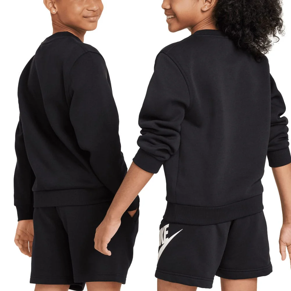 Nike Junior Sportswear Club Fleece Crew Neck Pullover - Black/White - Image 3