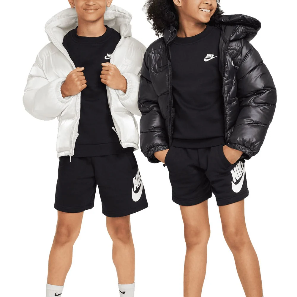 Nike Junior Sportswear Club Fleece Crew Neck Pullover - Black/White - Image 6
