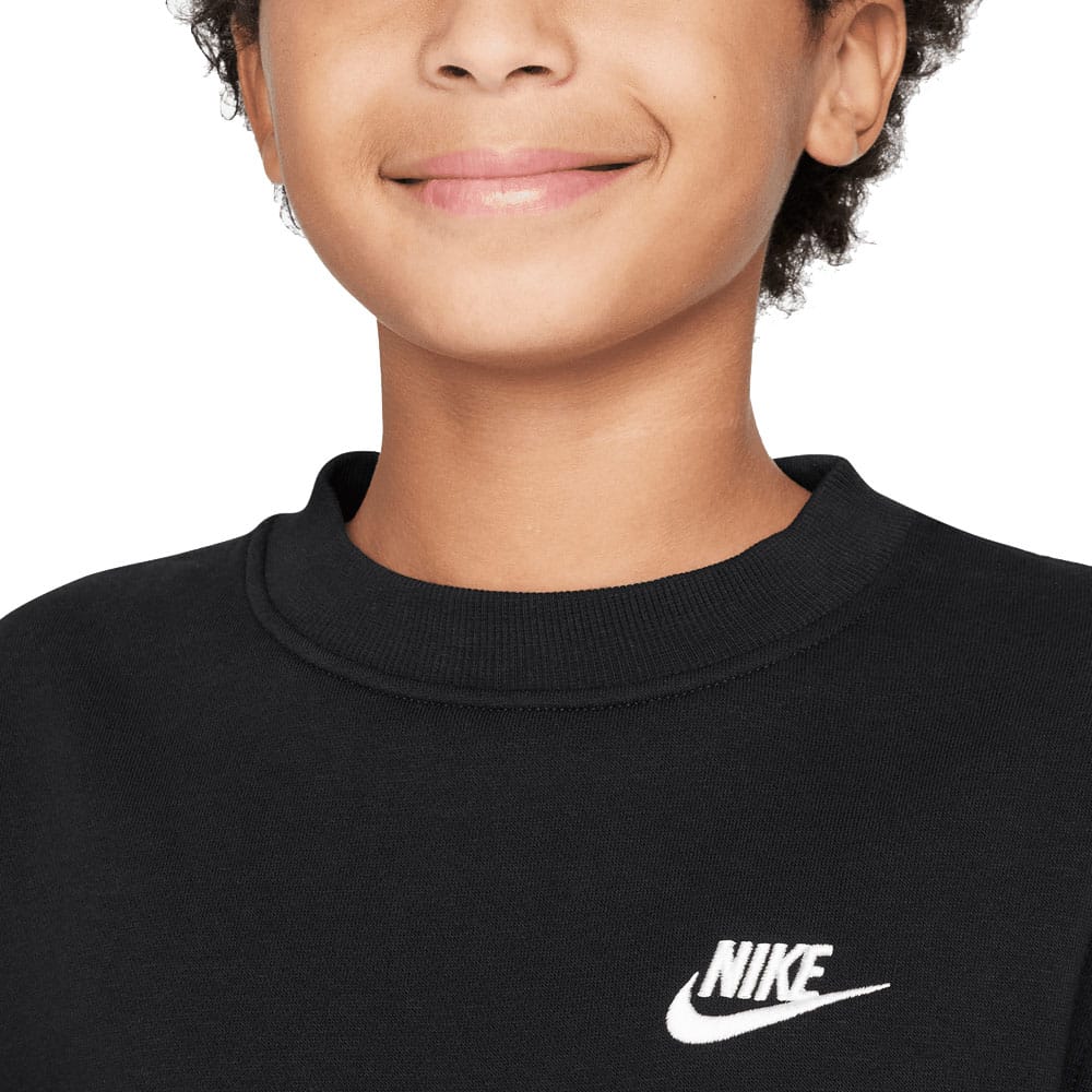 Nike Junior Sportswear Club Fleece Crew Neck Pullover - Black/White - Image 7