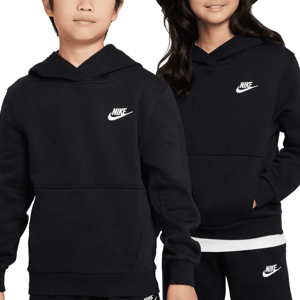 Nike Junior Sportswear Club Fleece Hoodie - Black/White - Image 4