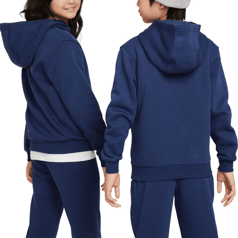 Nike Junior Sportswear Club Fleece Hoodie - Midnight Navy/White - Image 2