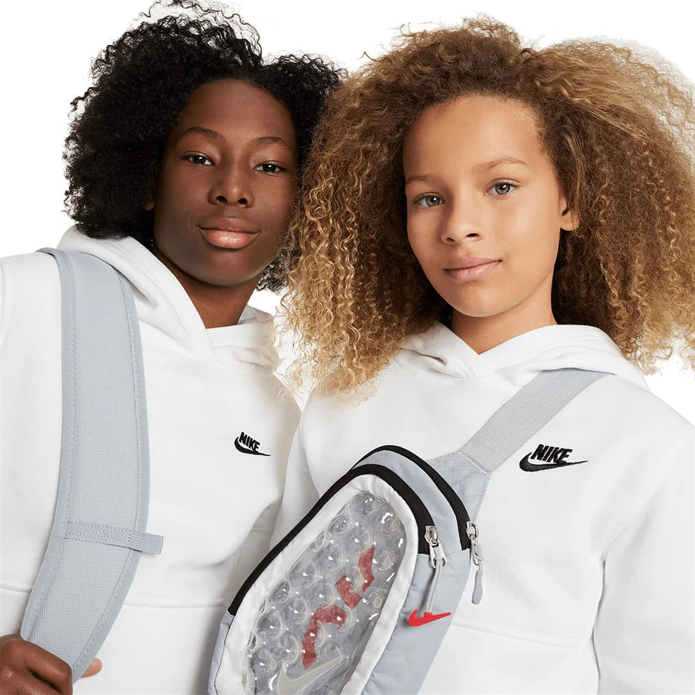 Nike Junior Sportswear Club Fleece Hoodie - White/Black - Image 2