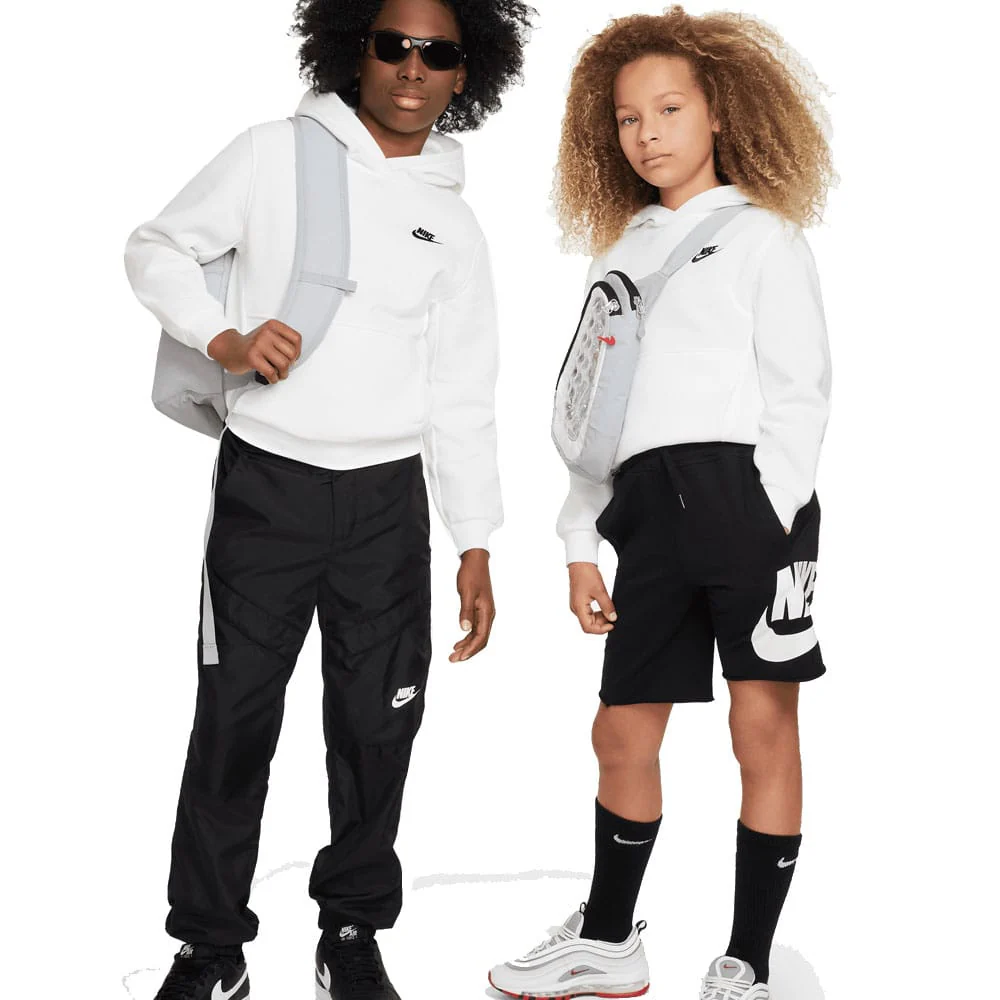 Nike Junior Sportswear Club Fleece Hoodie - White/Black - Image 3