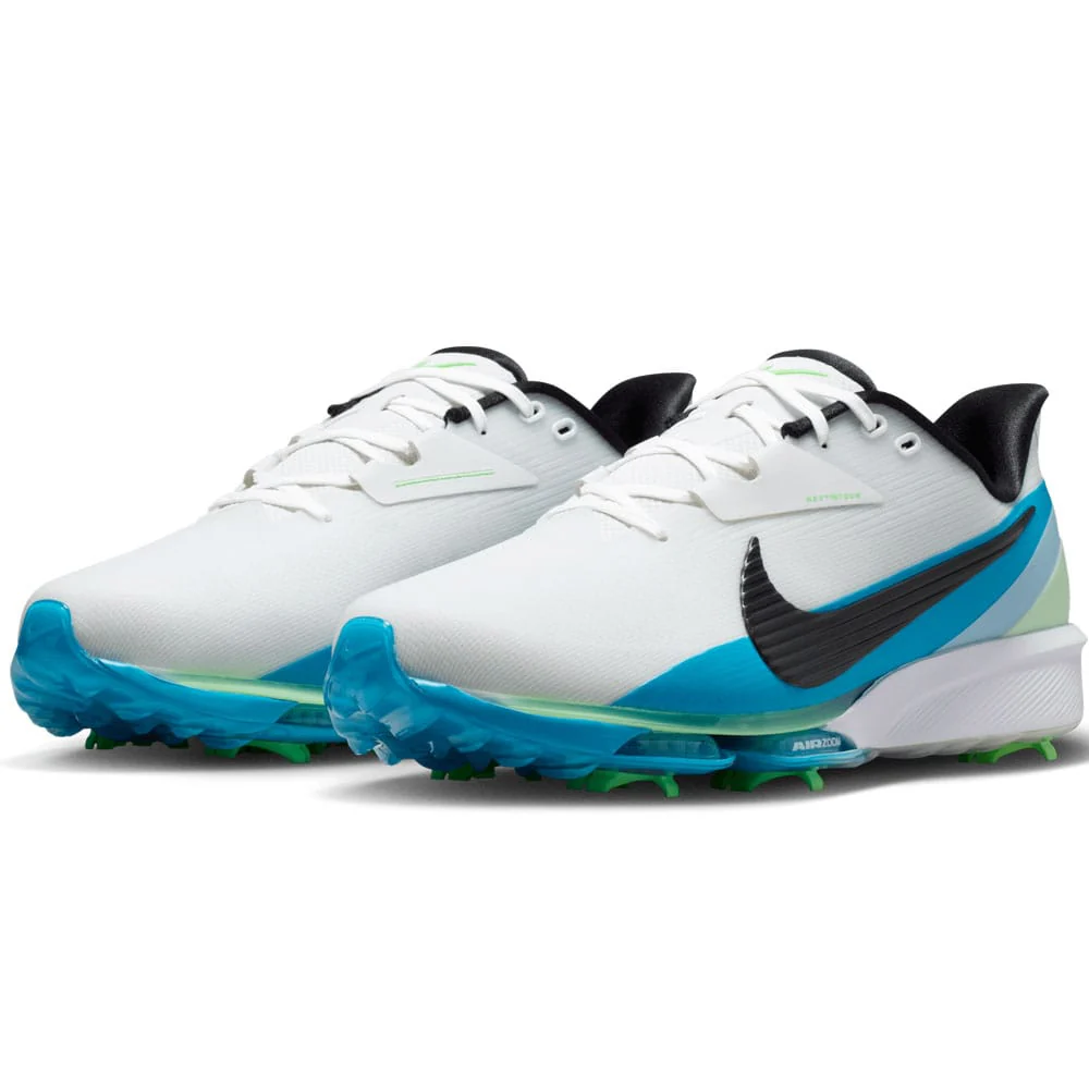 Nike Next% Tour 3 Waterproof Spiked Shoes - White/Black/Summit White/Light Current Blue - Image 2