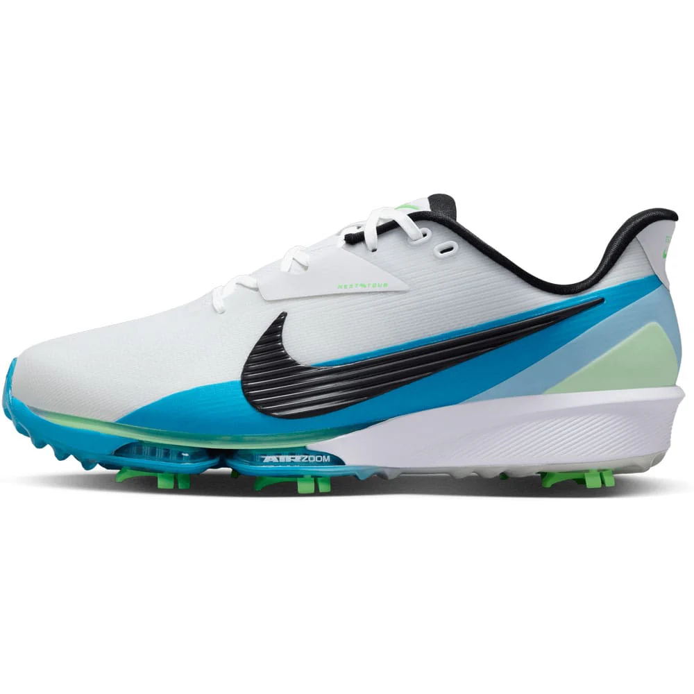 Nike Next% Tour 3 Waterproof Spiked Shoes - White/Black/Summit White/Light Current Blue - Image 5