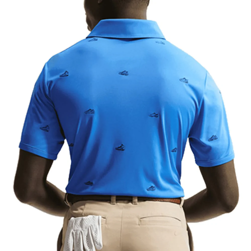 Nike Par 5 Dri-Fit Shoe Embroidered Polo Shirt - Pacific Blue/College Navy - Image 2