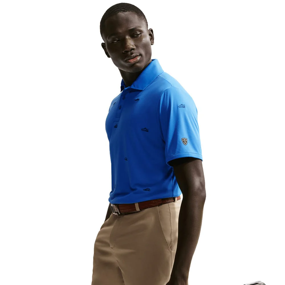 Nike Par 5 Dri-Fit Shoe Embroidered Polo Shirt - Pacific Blue/College Navy - Image 5